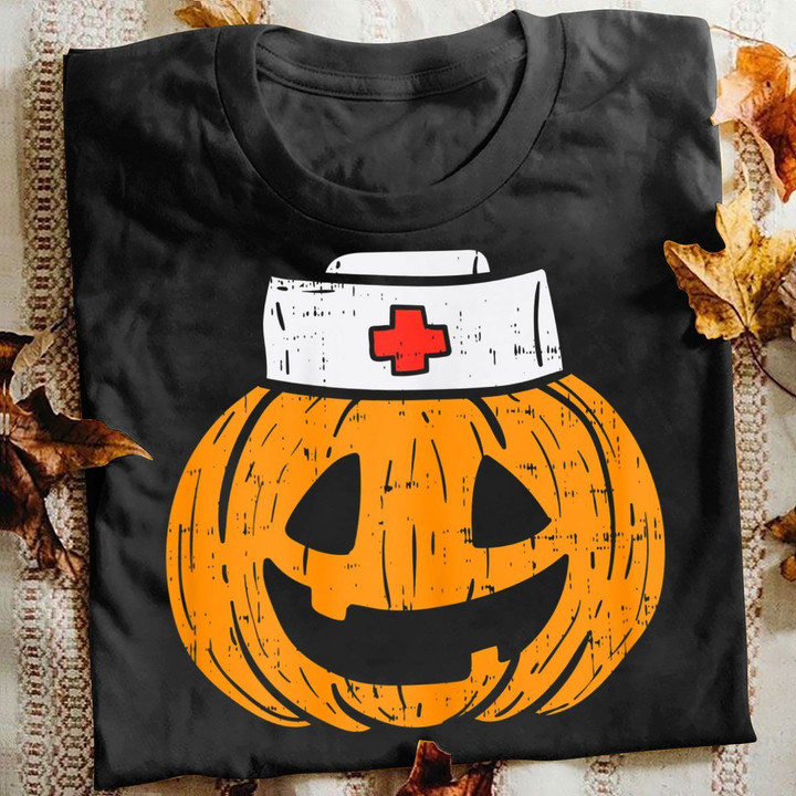 Nurse T-shirt Funny Pumpkin Nurse