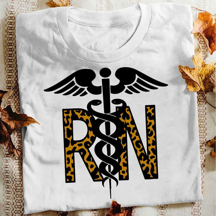 Nurse T-shirt RN Leopard