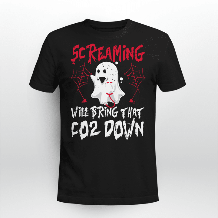 Nurse T-shirt Screaming Boo