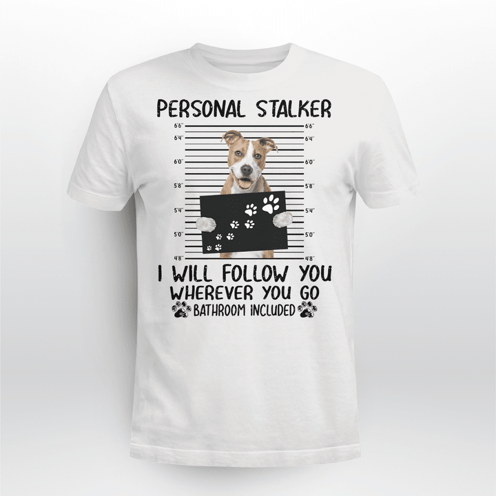 American Staffordshire Terrier Dog Classic T-shirt Personal Stalker Follow You