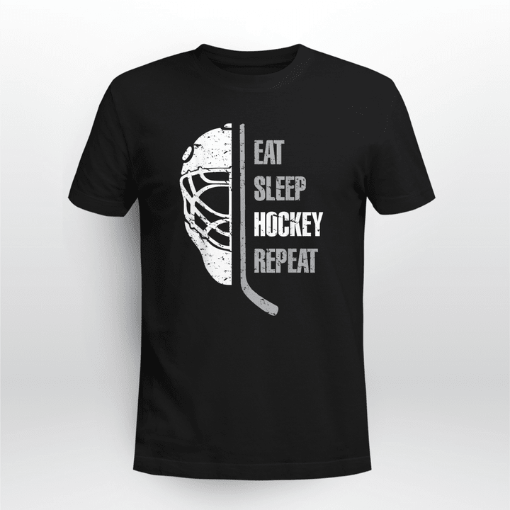 Hockey Classic T-shirt Eat Sleep Hockey Repeat Christmas Hockey