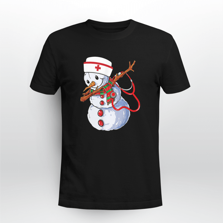 Nurse Classic T-shirt Dabbing Snowman Santa Christmas Dab Xmas Nurse Stethoscope