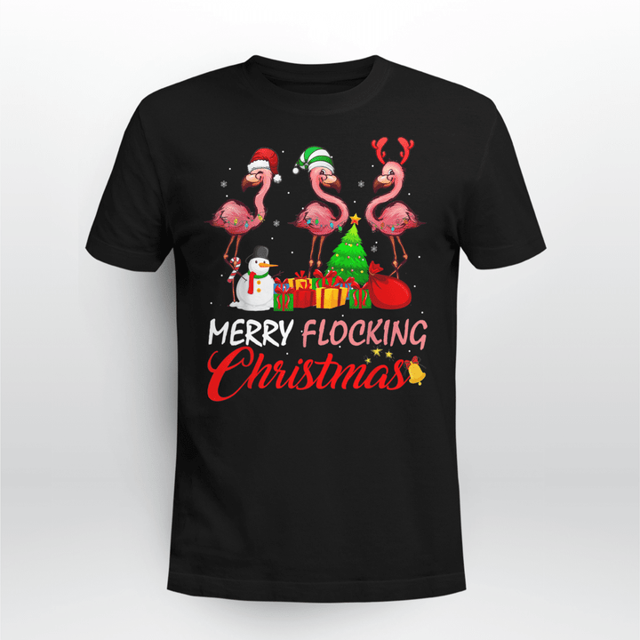 Flamingo Classic T-Shirt Merry Flocking Christmas 2