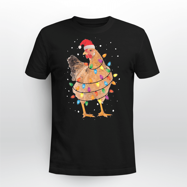 Chicken Classic T-Shirt Christmas Lights Chicken Xmas