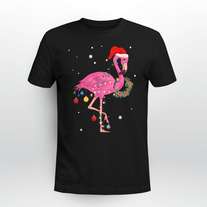 Flamingo Classic T-Shirt Pink Flamingo Christmas