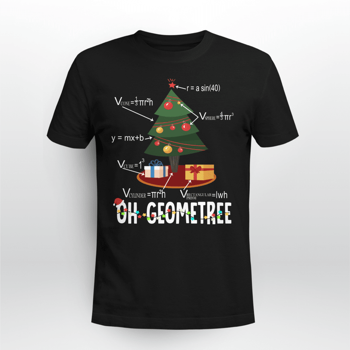 Math Teacher Classic T-shirt Geometree Christmas
