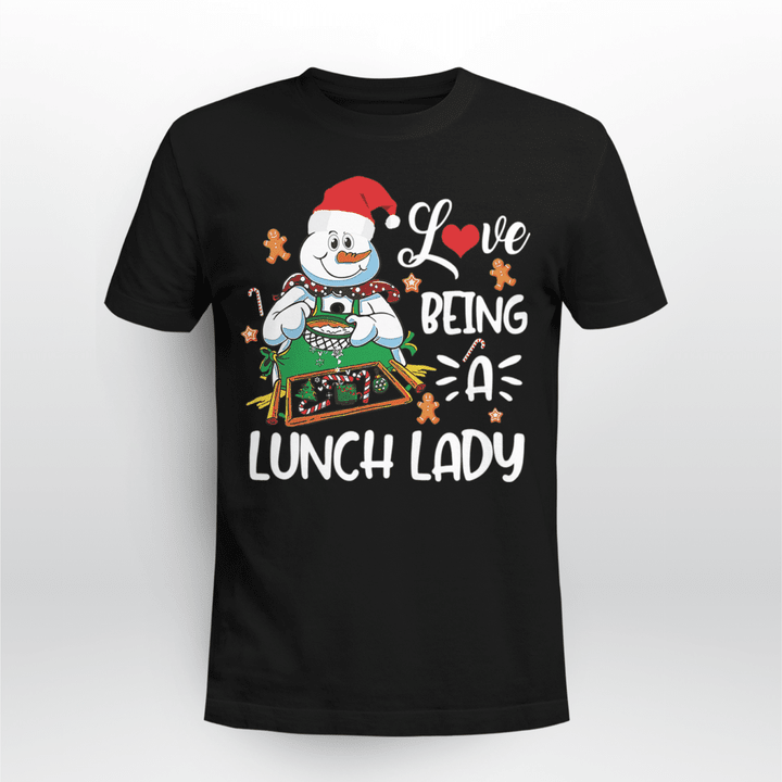 Lunch Lady Christmas T-Shirt Love Being A Lunch Lady