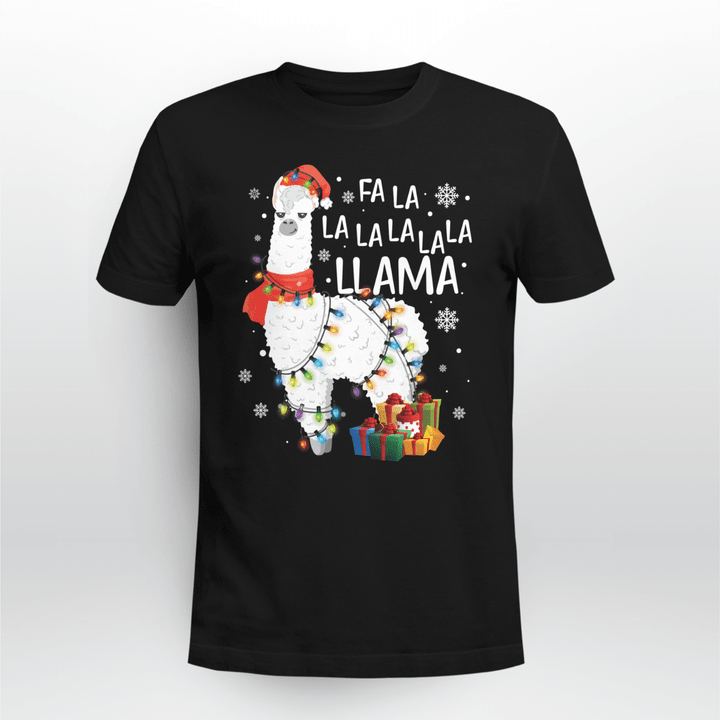 LLama Classic T-Shirt Fa La La Llama Funny Christmas