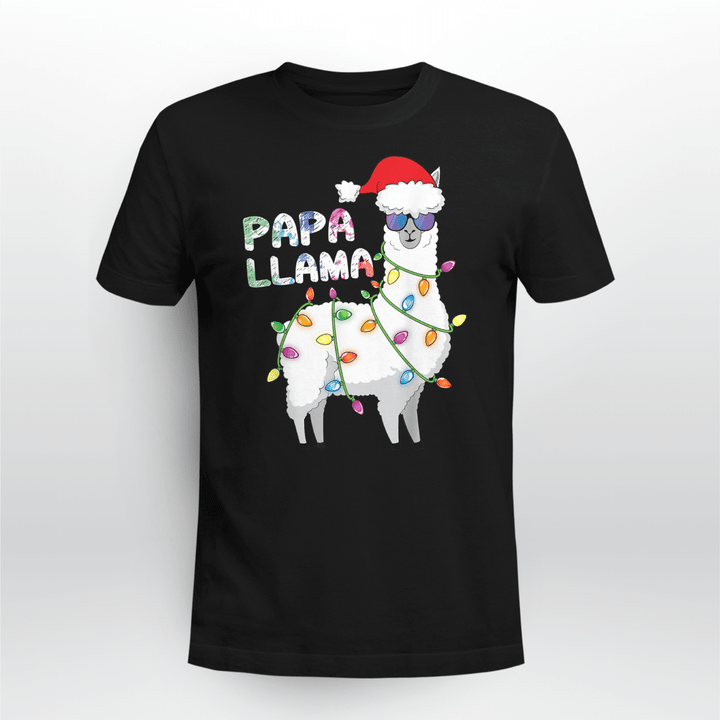 Llama Classic T-Shirt Papa Llama Christmas