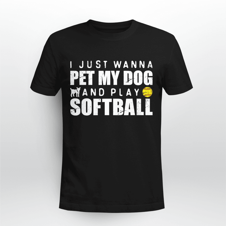 Softball Sports Unisex T-shirt Pet My Dog And Play Softball