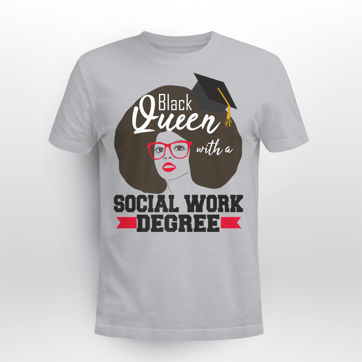 Social Worker Classic T-shirt Social Work Black Queen Degree