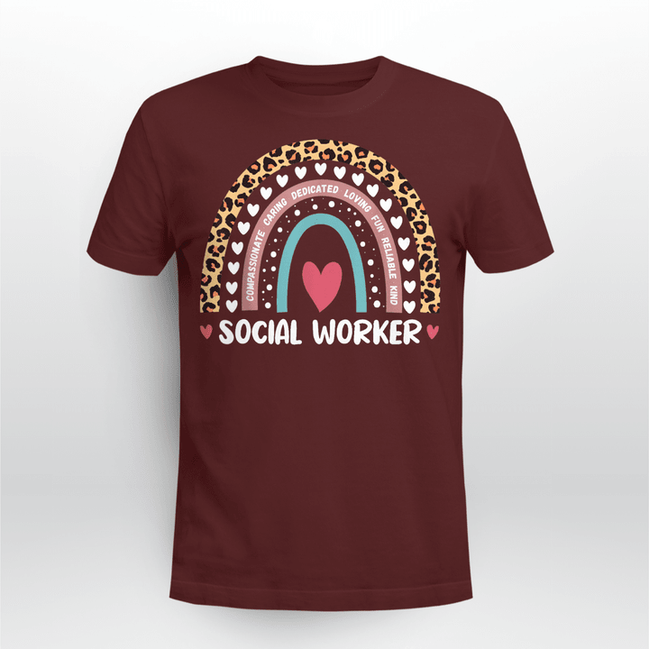 Social Worker Classic T-shirt Social Worker Boho Rainbow
