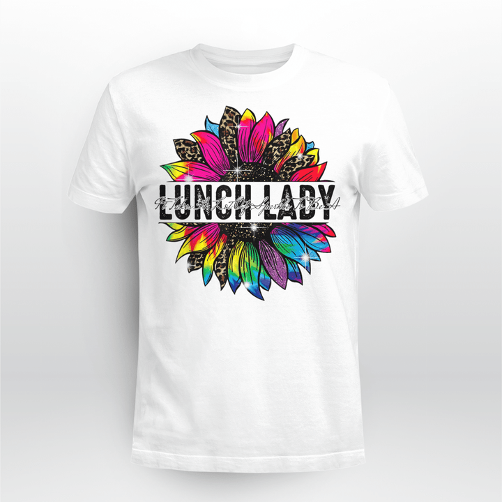 Lunch Lady Classic T-shirt Sunflower Leopard Tie Dye