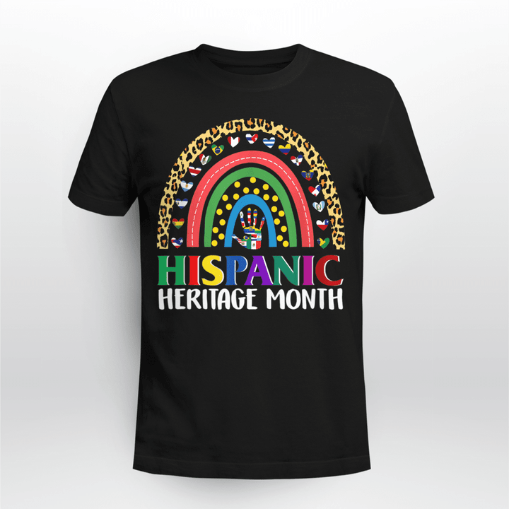 Hispanic Heritage T-shirt Leopard Rainbow