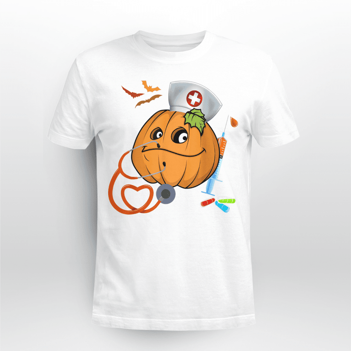 Nurse Classic T-shirt Halloween - Pumpkin Nurse