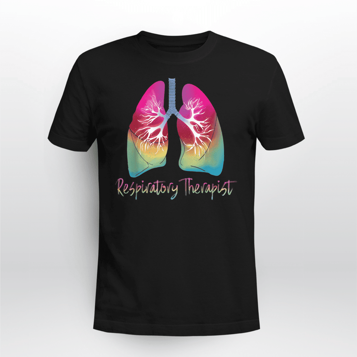 Respiratory Therapist Colorful Lungs Design T-Shirt