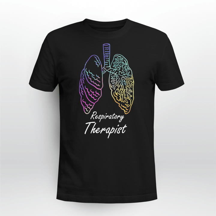 Colorful Lungs Design Apparel Respiratory Therapist T-Shirt