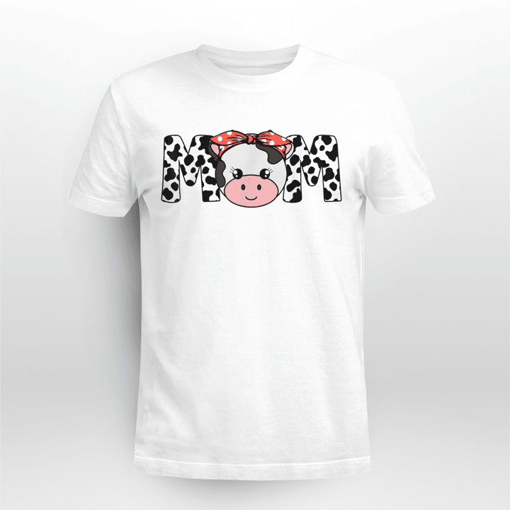 Mother Cow Mom Farming Birthday Funny Family Matching Gift T-Shirt