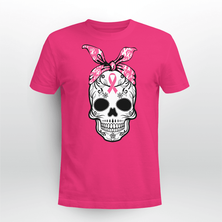 Breast Cancer Awareness Unisex T-shirt Cute Skull