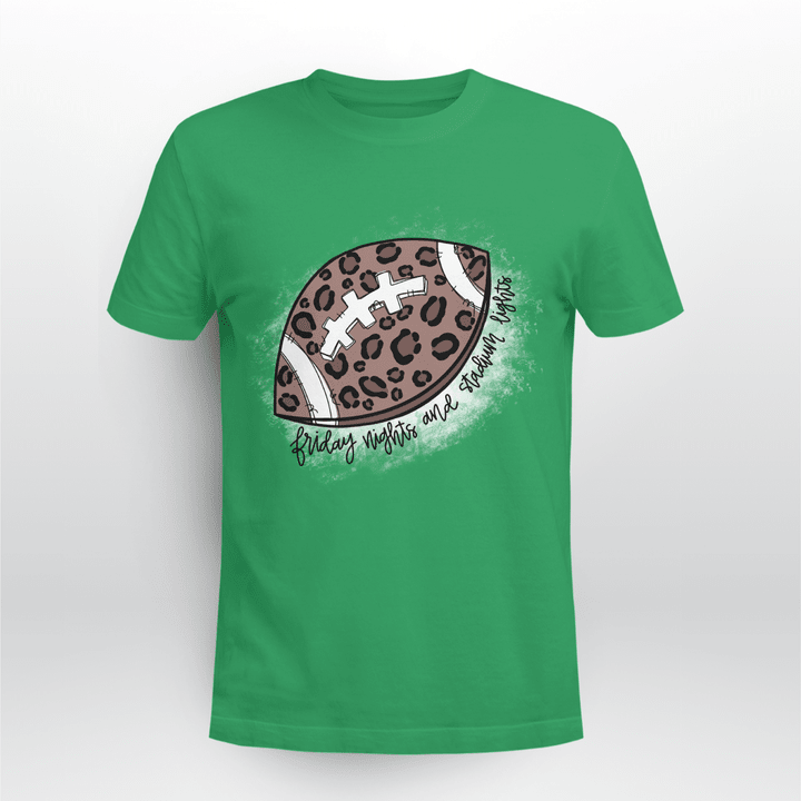 HS Football T-Shirt Leopard Football Ball Friday Nights And Stadium Lights