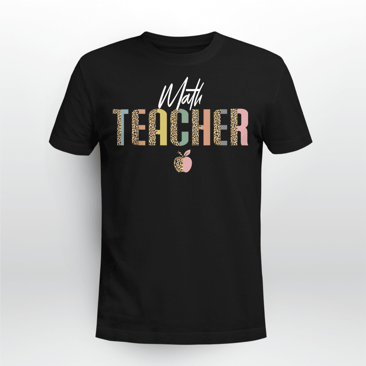 Math Teacher Classic T-shirt Math Teacher Leopard Pattern