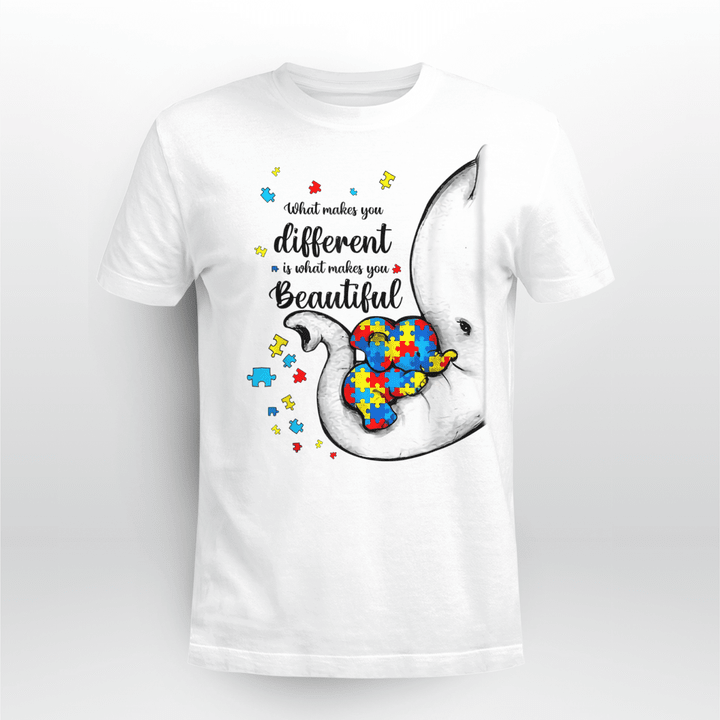 Autism T-shirt What Makes You Different Is What Makes You Beautiful