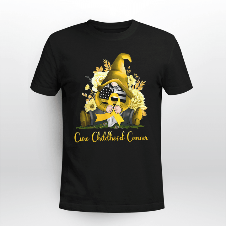 Childhood Cancer T-shirt Gold Gnome