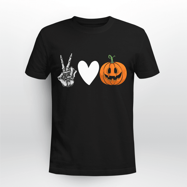Halloween T-shirt Peace, Love, and Pumpkins