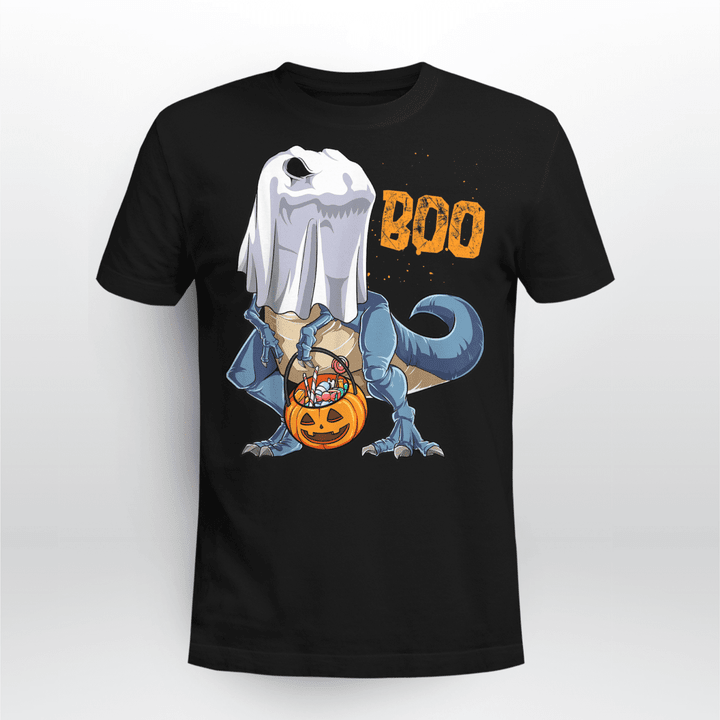 Halloween T-shirt Ghost Dinosaur T-Rex Funny Boo