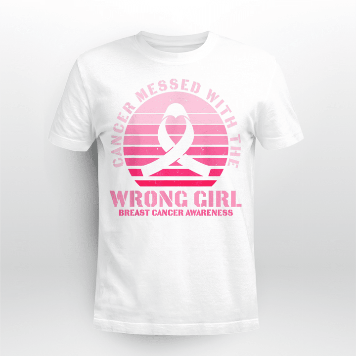 Breast Cancer T-shirt Cancer Messed With The Wrong Girl