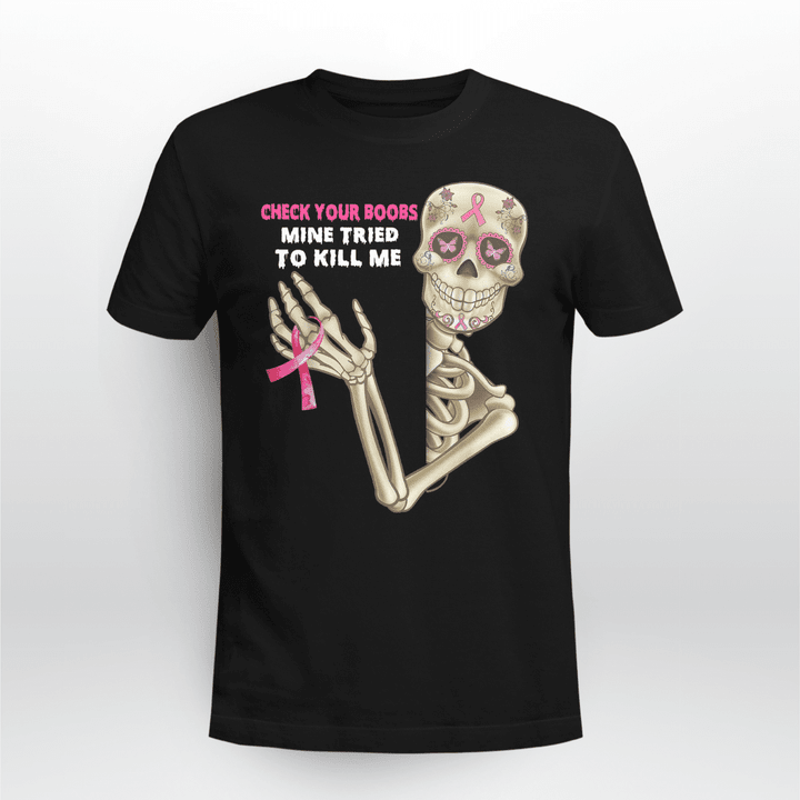 Breast Cancer Awareness Unisex T-shirt Check Your Boobs 2