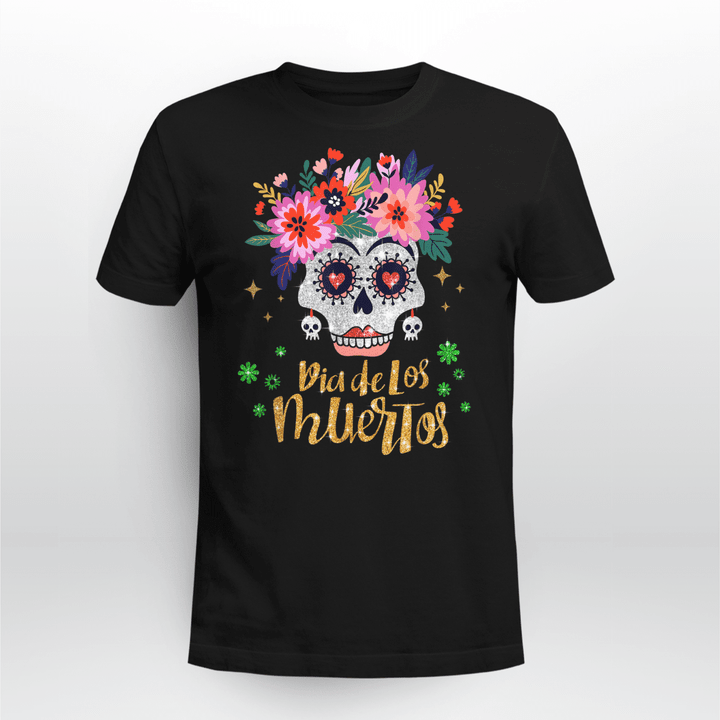 Day Of The Dead Classic T-Shirt Floral Skull