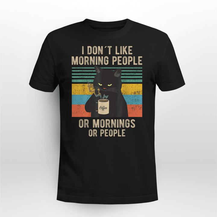 Cat Funny Classic T-Shirt I Hate Morning People And Mornings And People
