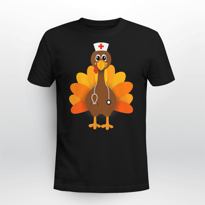 Nurse T-shirt Thanksgiving Scrub Turkey