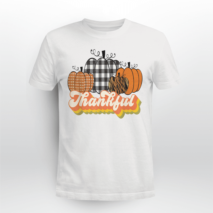 Thanksgiving Classic T-shirt Thankful Fall Pumpkin