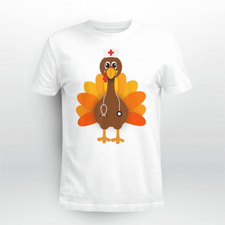 Nurse Classic T-shirt Thanksgiving Scrubs Turkey Nurse