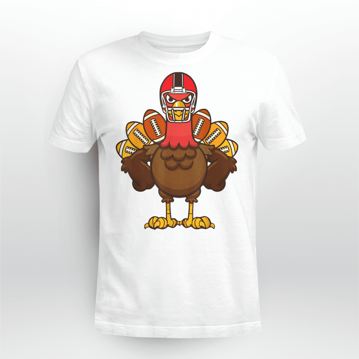 Thanksgiving T-shirt Football Turkey