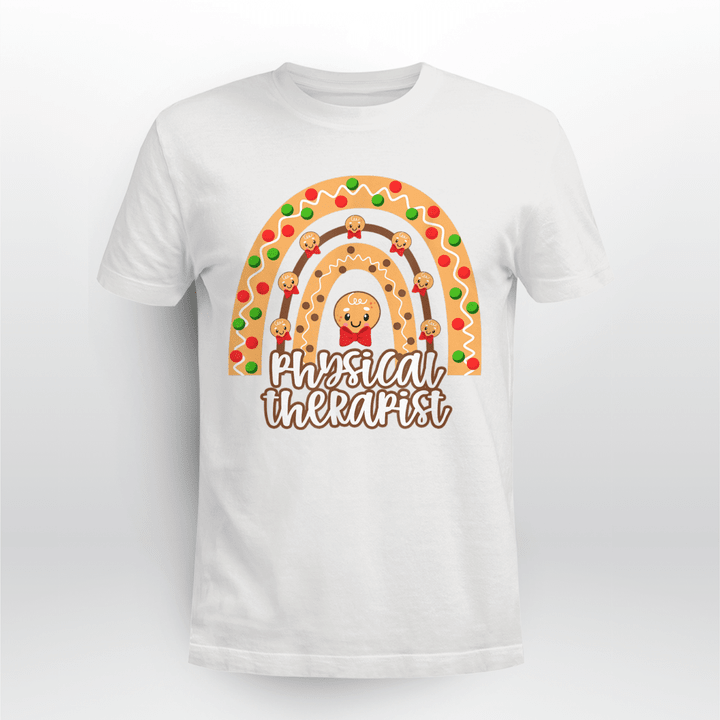 Physical Therapy Classic T-shirt Christmas Rainbow