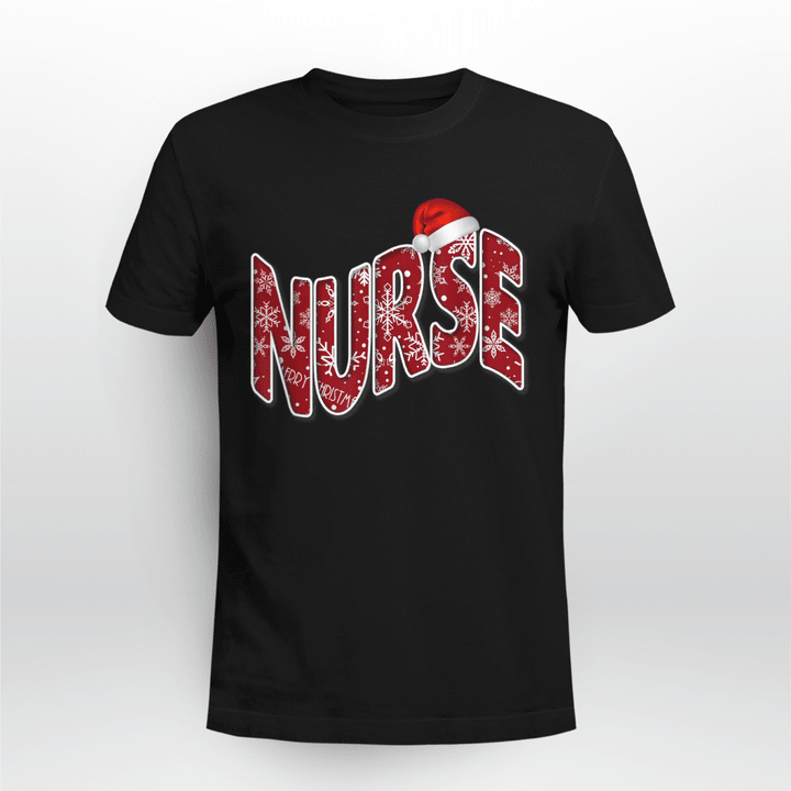 Nurse Classic T-shirt Nurse Merry Christmas Santa Hat