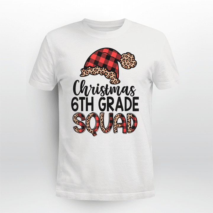 Teacher Classic T-shirt 6th Grade Squad Christmas