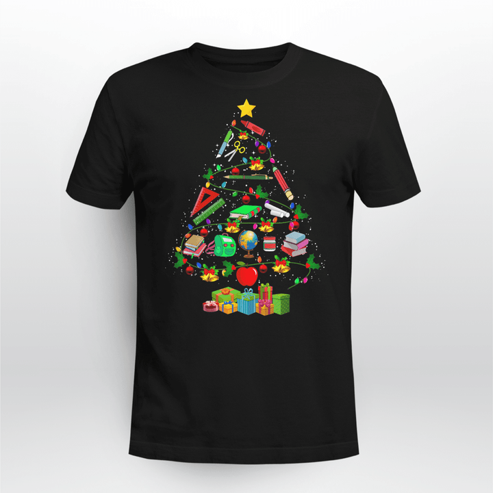 Teacher Classic T-shirt Teacher Equipment Christmas Tree