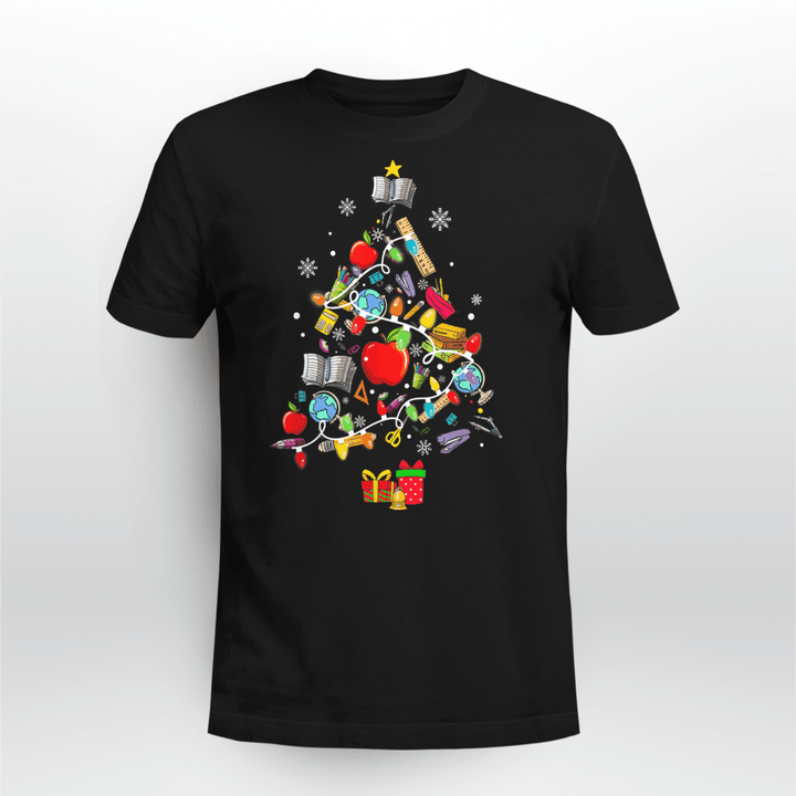 Teacher Classic T-shirt Teacher Christmas Tree Lights