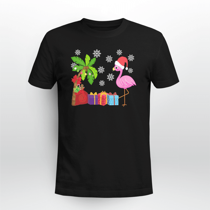 Flamingo Christmas T-shirt Present