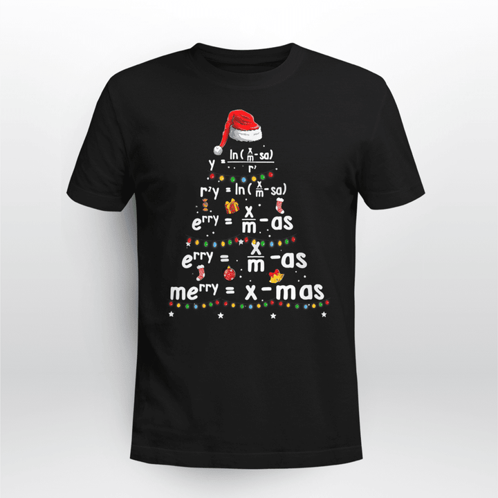 Math Teacher Christmas T-Shirt Tree Of Math