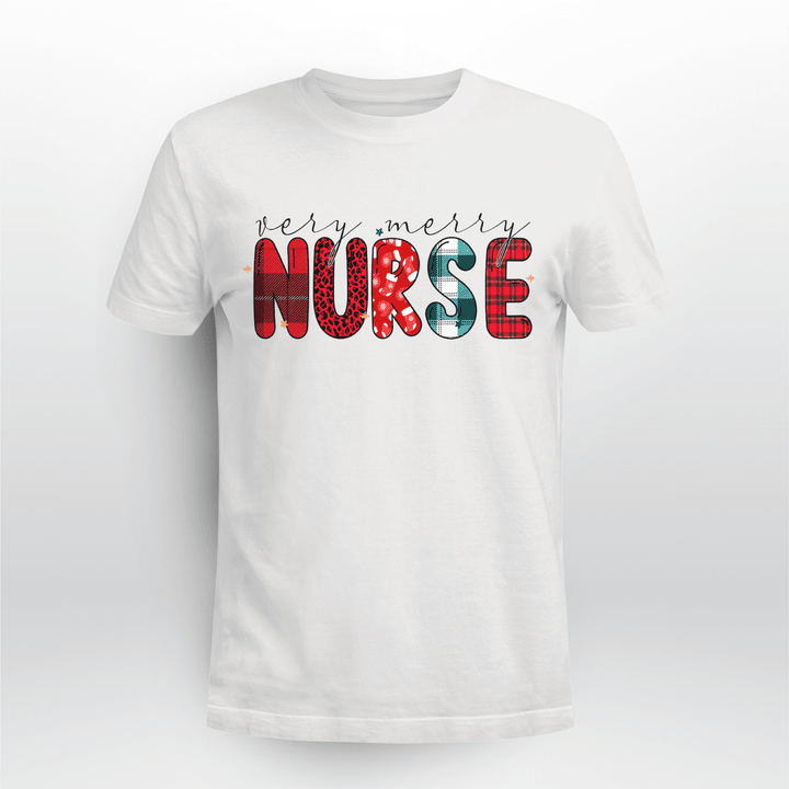 Nurse Christmas T-Shirt Very Merry Nurse