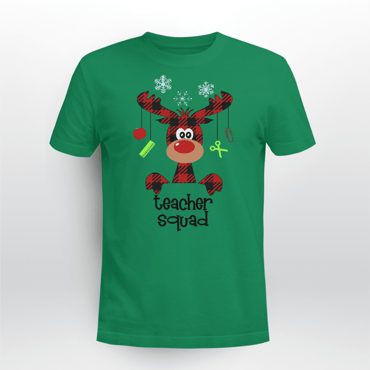 Teacher Christmas T-Shirt Teacher Squad Reindeer Teacher