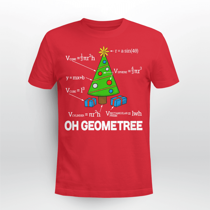 Teacher Classic T-shirt Funny Math Geometry Christmas Tree Geometree Teacher