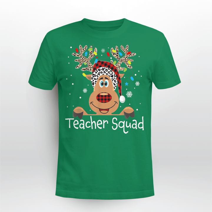 Teacher Classic T-shirt Teacher Squad Reindeer Funny Teacher Christmas Xmas