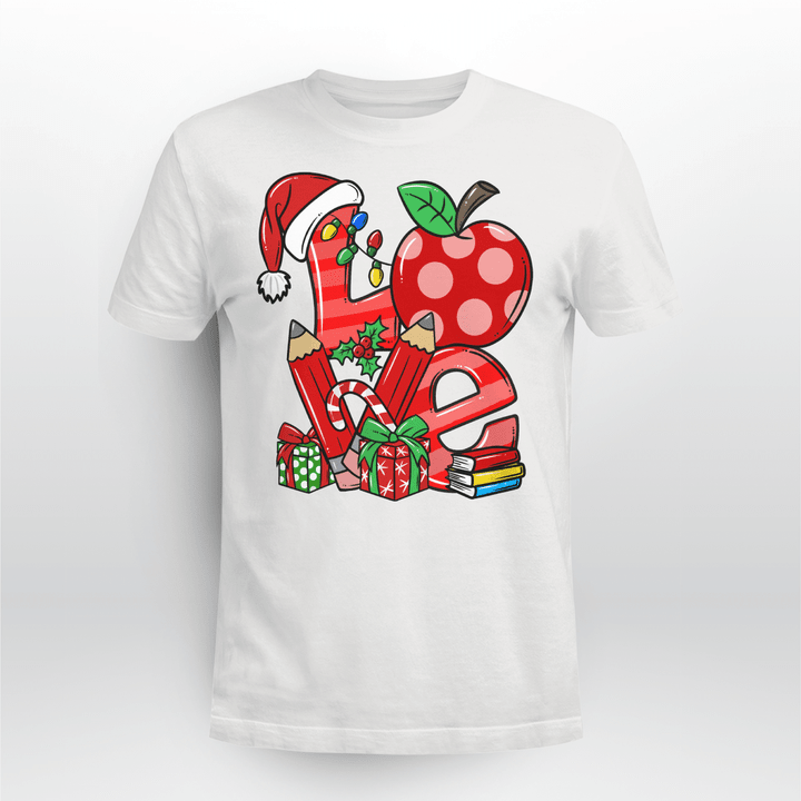 Teacher T-shirt Love Christmas