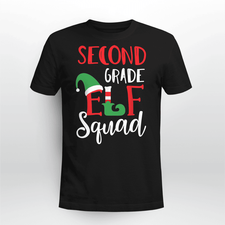 Teacher Classic T-shirt Elf Squad Second Grade Christmas Teacher Top